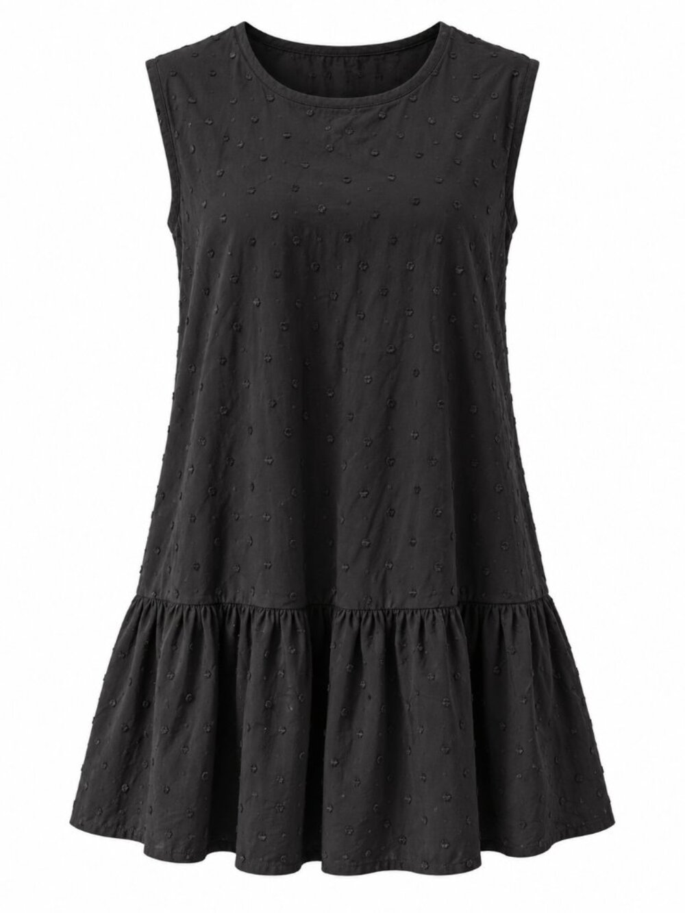 Zara Black Textured Dotted V Neck Peplum Top Women’s Size M